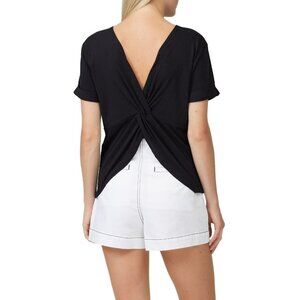 Joie Laurea Black Short Sleeve V-Back Jersey T-Shirt Women's Size Medium M